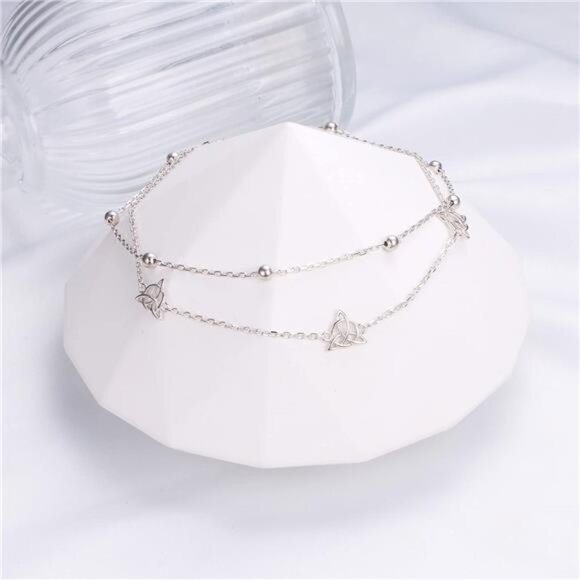 Anklet for Women S925 Sterling Silver Adjustable Foot Evil Eye Starfish Bead - Picture 3 of 16